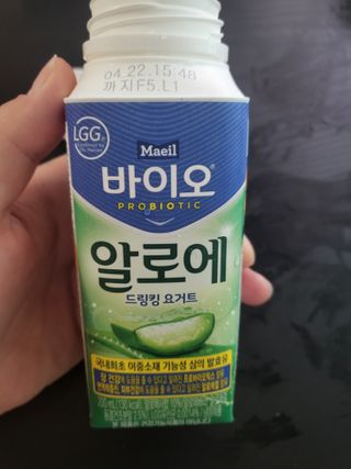 LIVE 매일바이오 알로에 드링킹 요거트 — 5점을 준 리뷰어가 2022년 4월 올린 사용 사진