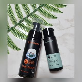 코스모먼트 부스티모 부스팅샴푸60ml + 비듬세정 진정샴푸50ml — 3점을 준 리뷰어가 2021년 11월 올린 사용 사진