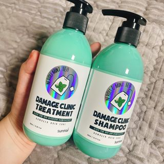 썸헤어 / SUMHAIR 썸헤어 데미지 클리닉 샴푸+트리트먼트 네롤리&민트티 — 4.5점을 준 리뷰어가 2021년 6월 올린 사용 사진