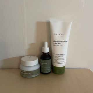 마리엔메이 센서티브 수딩 젤 크림 + 어성초 티트리 추출물 세럼 + 어성초 티트리 모공 클렌징 폼 — 5점을 준 리뷰어가 2021년 9월 올린 사용 사진