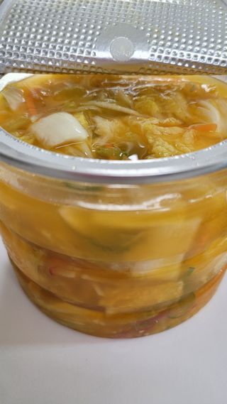 셰프애찬 단호박 백김치 1kg — 4.5점을 준 리뷰어가 2022년 10월 올린 사용 사진