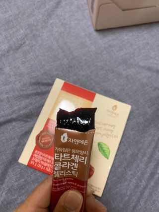 자연에온 몽모랑시 타트체리 3종 세트 구성 - 저분자콜라겐젤리, NFC 착즙주스 — 5점을 준 리뷰어가 2021년 7월 올린 사용 사진