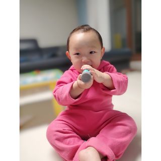 치과에서 쓰는 치약 _ 라벨제로 저불소 꼬마, 키즈, 유아, 베이비, 주니어 안전한 어린이치약 — 5점을 준 리뷰어가 2022년 12월 올린 사용 사진