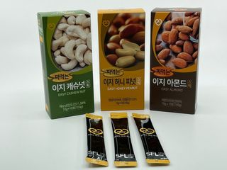 짜먹는 이지견과 짜먹는 이지아몬드, 짜먹는 이지허니피넛, 짜먹는 이지캐슈넛 각 10g X  10포 — 5점을 준 리뷰어가 2021년 1월 올린 사용 사진