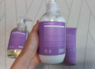 빅그린 베이비라인 3종세트 - 샴푸앤바디워시500ml,올인원로션500ml,바디크림170ml — 5점을 준 리뷰어가 2022년 11월 올린 사용 사진