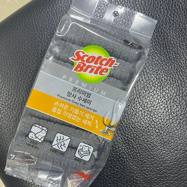 스카치브라이트프리미엄 그레이 망사 수세미 2개입 리뷰 사진
