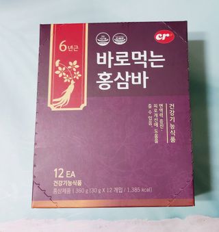 씨알푸드 건강기능식품 6년근 홍삼 함유, 바로먹는 홍삼바 30g 12개입 — 5점을 준 리뷰어가 2022년 3월 올린 사용 사진