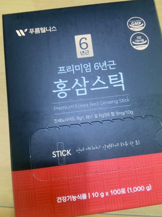 [푸름웰니스] 프리미엄 6년근 홍삼스틱 3mg x 100포 — 5점을 준 리뷰어가 2022년 2월 올린 사용 사진