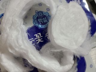 딜라이트 프로젝트  달콤한 눈꽃 간식세트( 눈꽃 솜사탕 / 레몬라임 솜사탕 / 달고나 총 7EA+스마트톡 증정) — 5점을 준 리뷰어가 2022년 5월 올린 사용 사진