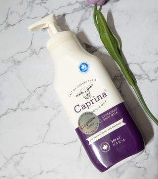 [카프리나]프레쉬 산양밀크 어메이징 바디로션 350ml (시어버터 향) — 5점을 준 리뷰어가 2023년 6월 올린 사용 사진