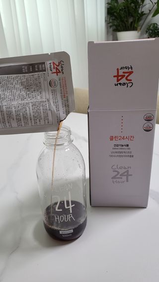 클린24시간 1BOX(5포) + 전용보틀(500ml) — 4점을 준 리뷰어가 2022년 8월 올린 사용 사진