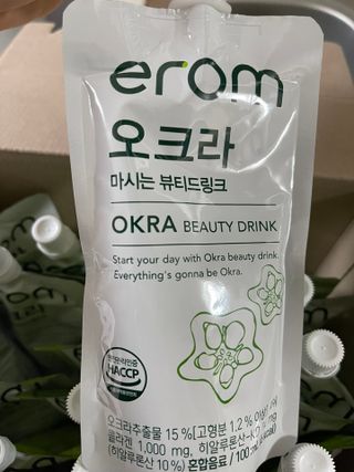[이롬] 오크라 마시는 뷰티드링크 100mL x 20입 — 4점을 준 리뷰어가 2022년 7월 올린 사용 사진