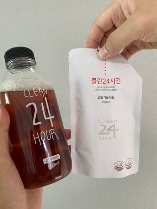 클린24시간 1BOX(5포) + 전용보틀(500ml) — 5점을 준 리뷰어가 2023년 6월 올린 사용 사진