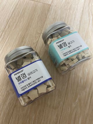 페페로니 자기전에 먹는 저알러지 껌 세트 치킨+오리 — 5점을 준 리뷰어가 2021년 7월 올린 사용 사진