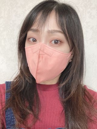 애니가드 셋업마스크 4컬러 각 10매입 [크리미베이지, 캐시미어로즈, 초콜렛브라운, 미드나잇네이비] — 5점을 준 리뷰어가 2022년 2월 올린 사용 사진