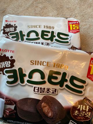 롯데제과 까망카스타드 더블초코 — 5점을 준 리뷰어가 2021년 5월 올린 사용 사진