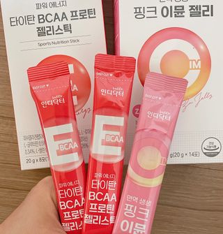 인디닥터 면역 생생 핑크 이뮨 젤리 + 타이탄 BCAA 프로틴 젤리스틱 — 5점을 준 리뷰어가 2022년 4월 올린 사용 사진
