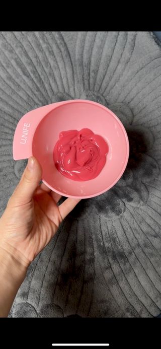 [유니프] 헤어 샤이니 핑크 컬러 트리트먼트 500g — 5점을 준 리뷰어가 2024년 1월 올린 사용 사진