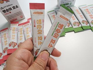 아이비웰니스 빵순이 효소 키위맛 7포 + 석류맛 7포 (총 14포, 2주분) — 4점을 준 리뷰어가 2022년 10월 올린 사용 사진