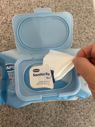 햅스 세균없는 주방 대형 2팩, HAPS sanitizer wipe — 5점을 준 리뷰어가 2022년 1월 올린 사용 사진