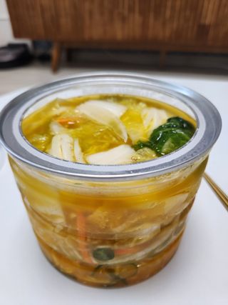 셰프애찬 단호박 백김치 1kg — 4점을 준 리뷰어가 2022년 10월 올린 사용 사진