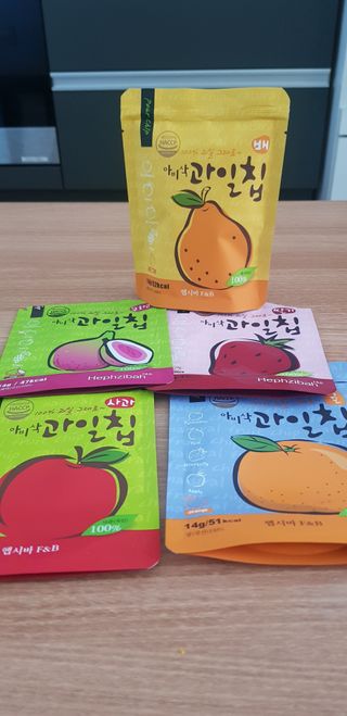 아비삭과일칩 5종 /딸기,사과,배,귤,무화과 5종 — 5점을 준 리뷰어가 2021년 4월 올린 사용 사진