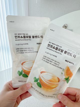 릴스 [무인양품] 꽃과 열매의 향을 담은 민트&플로랄 블렌드 티(2개제공) — 5점을 준 리뷰어가 2025년 7월 올린 사용 사진