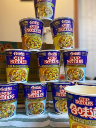 NISSIN 닛신 컵누들  4종 - 씨푸드오리지날, 씨푸드 스파이시, 씨푸드 커리, 씨푸드 XO소스 — 5점을 준 리뷰어가 2021년 12월 올린 사용 사진