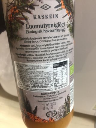 H365 [Kaskein Luomutyrniglögi] 핀란드 전통 무알콜 멀드와인 시벅톤 글로기 — 4.5점을 준 리뷰어가 2021년 4월 올린 사용 사진