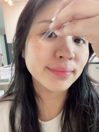 키노닉스 3종 세트 [펀더멘탈앰플 + 로지톤업선밀크 + 블루밍세럼인미스트] — 5점을 준 리뷰어가 2022년 3월 올린 사용 사진
