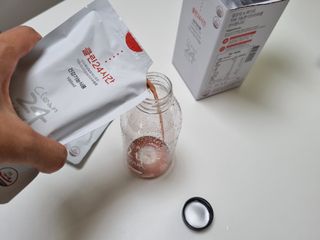 클린24시간 1BOX(5포) + 전용보틀(500ml) — 3.5점을 준 리뷰어가 2023년 7월 올린 사용 사진