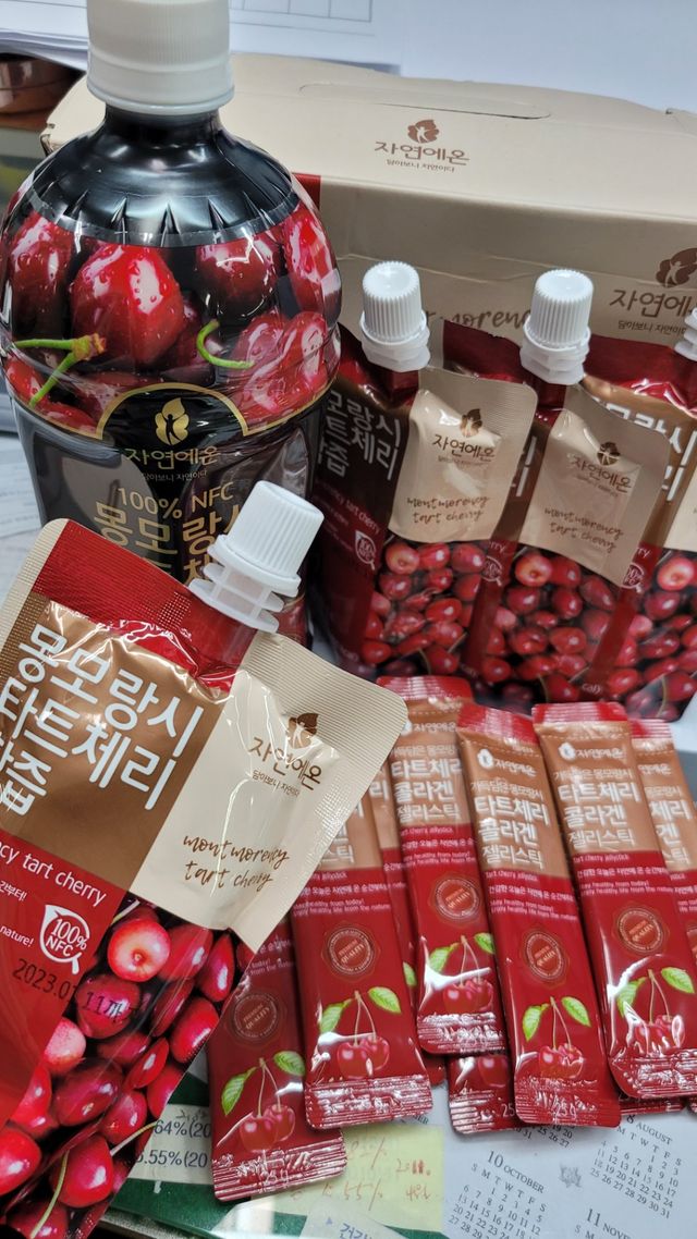 자연에온 몽모랑시 타트체리 3종 세트 구성 - 저분자콜라겐젤리, NFC 착즙주스 리뷰 사진