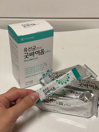 프리마인 유산균 국가지정연구소 선정, 살아있는 생유산균 200억 마리의 힘. 유산균n굿바이옴플러스 — 5점을 준 리뷰어가 2021년 10월 올린 사용 사진