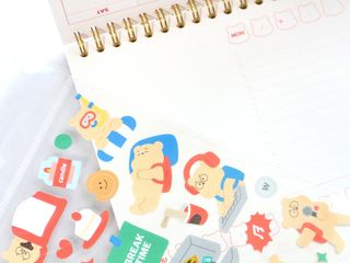 리훈 곰부 체크리스트+ 곰부 리무버블스티커 1장 — 4점을 준 리뷰어가 2021년 5월 올린 사용 사진