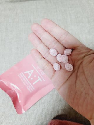 입 냄새 완화에 도움을 주는 에티켓 캔디 복숭아맛 앳캔디 — 4점을 준 리뷰어가 2021년 1월 올린 사용 사진