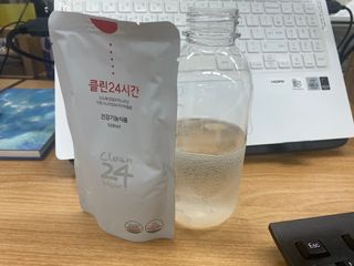 클린24시간 1BOX(5포) + 전용보틀(500ml) — 5점을 준 리뷰어가 2023년 7월 올린 사용 사진