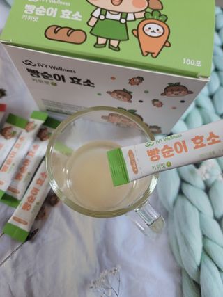아이비웰니스 빵순이 식탁 위의 필수템! 빵순이 효소 키위맛 100포 + 석류맛 14포 (총 114포) — 5점을 준 리뷰어가 2022년 12월 올린 사용 사진