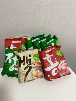 [풀무원] 자연은맛있다 정면, 백면, 홍면  세트 — 4.5점을 준 리뷰어가 2021년 4월 올린 사용 사진