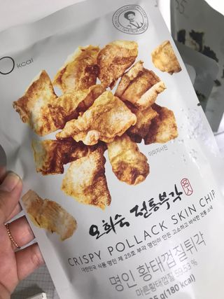 오희숙 전통부각 명인 찹쌀김부각, 찹쌀다시마부각, 황태껍질튀각 총 6봉 — 5점을 준 리뷰어가 2021년 6월 올린 사용 사진