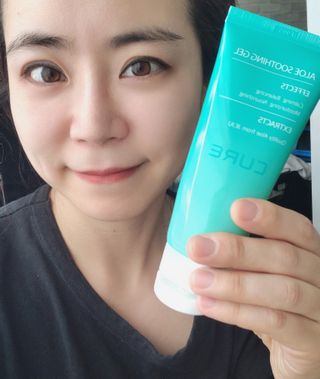 김정문알로에 큐어 큐어 맥시 알로에베라 겔 크림 — 5점을 준 리뷰어가 2021년 2월 올린 사용 사진