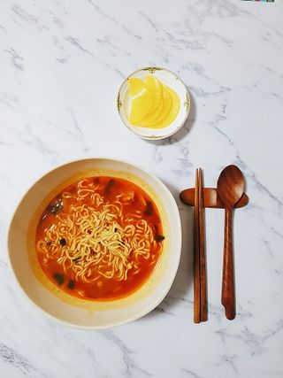 [풀무원] 자연은맛있다 정면, 백면, 홍면  세트 — 4점을 준 리뷰어가 2021년 4월 올린 사용 사진