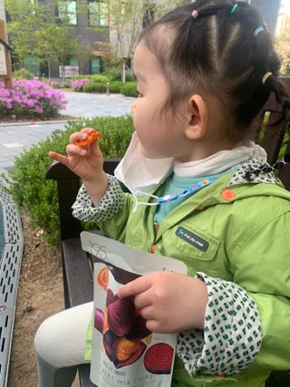 딜라이트 프로젝트 원물칩 2종 6ea(비트 믹스칩, 단호박 믹스칩) — 5점을 준 리뷰어가 2022년 4월 올린 사용 사진