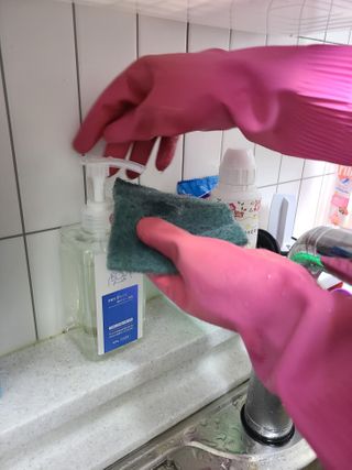 위케어 천연 주방세세, 에어프라이어세제, 다목적세정제, 발포텀블러세정제 — 5점을 준 리뷰어가 2021년 2월 올린 사용 사진