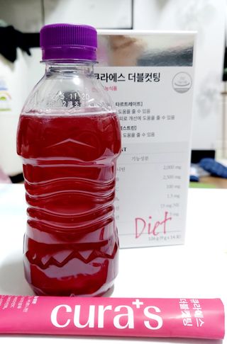[큐라에스] 최신 다이어트 원료! 6중 기능성 더블컷팅 126g(2주일 분) — 5점을 준 리뷰어가 2023년 12월 올린 사용 사진