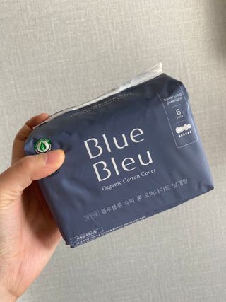 블루블루 유기농 순면 커버 생리대 — 3.5점을 준 리뷰어가 2021년 1월 올린 사용 사진