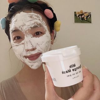 리더스코스메틱 리더스 밀크 스폰지 마스크 — 4.5점을 준 리뷰어가 2021년 6월 올린 사용 사진