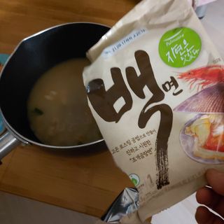 [풀무원] 자연은맛있다 정면, 백면, 홍면  세트 — 4점을 준 리뷰어가 2021년 4월 올린 사용 사진