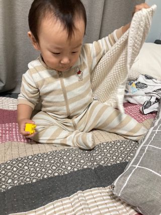 [쿠쿠드림] 완벽 항균 아기 애착이불 — 5점을 준 리뷰어가 2022년 12월 올린 사용 사진