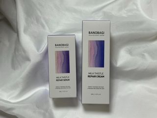 바노바기 코스메틱 바노바기 밀크 씨슬 리페어 세럼 30ml & 크림 50ml — 5점을 준 리뷰어가 2024년 6월 올린 사용 사진