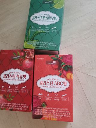 서울에프엔비 콜라스틴 3종 뷰티젤리스틱 45입 [ABC핏 15입 /  석류핏 15입 / 청스피루리나 15입] — 5점을 준 리뷰어가 2021년 7월 올린 사용 사진